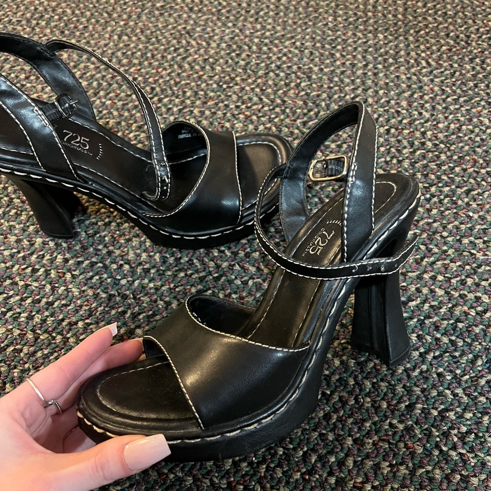chunky black heels y2k vibes